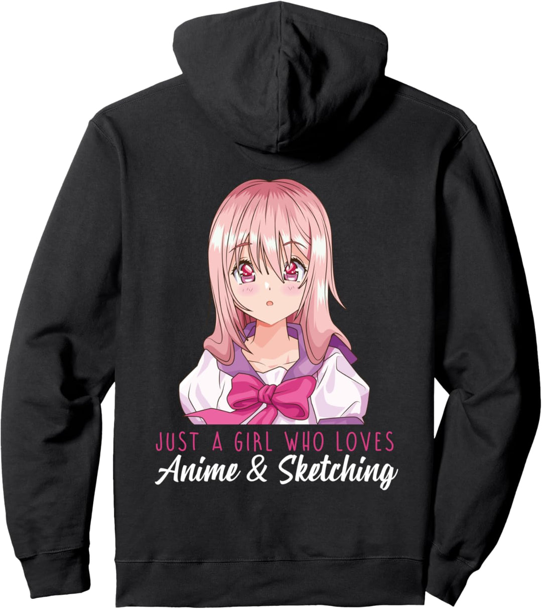 Nur ein Mädchen das Anime & Zeichnen liebt Manga Kawaii Pullover Hoodie