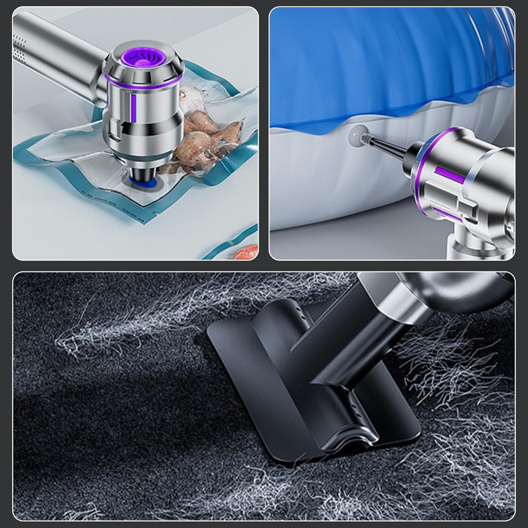 Akku-Handstaubsauger 18000Pa, 3 Stufen & Druckluftgebläse, USB-C | Kabelloser Auto-Staubsauger, 6000