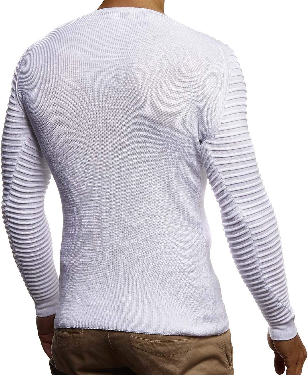 LEIF NELSON Herren Strickpullover Basic Rundhals Crew Neck Sweatshirt Langarm Sweater Feinstrick LN2
