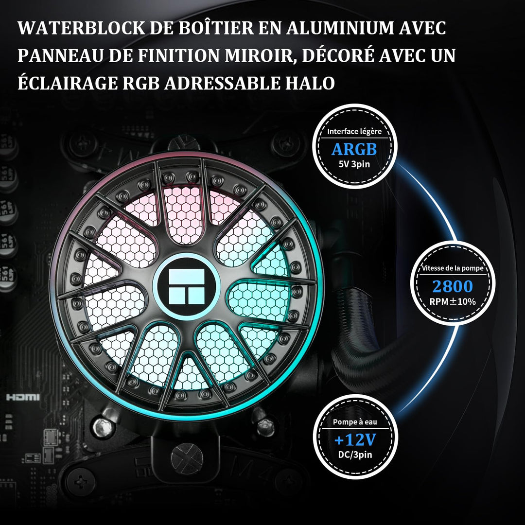 Thermalright AQUA ELITE 360 V6 ARGB Black CPU Flüssigkeitskühler, 360 Kühlreihengrösse, 3x120mm Wass