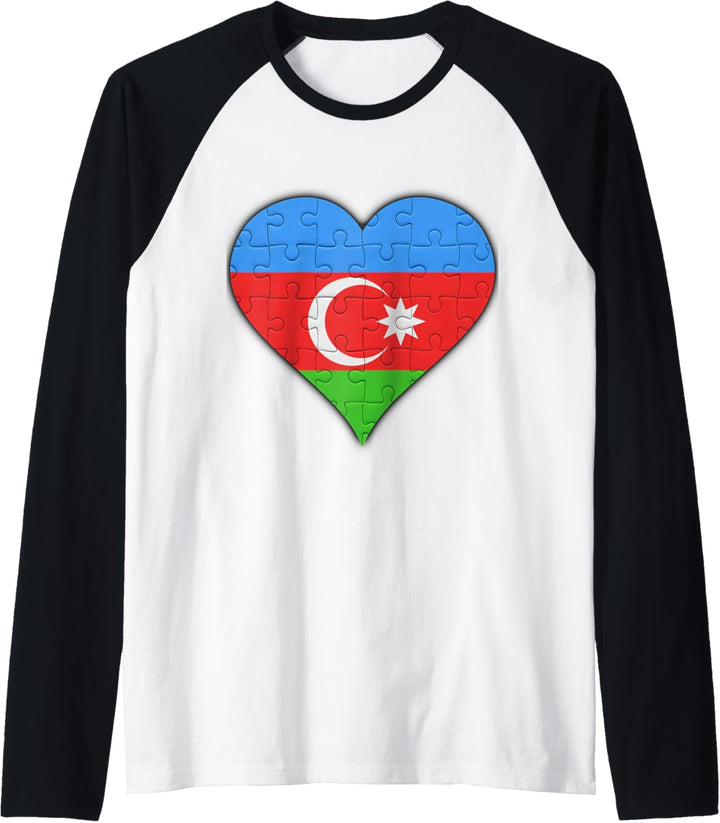 Aserbaidschan Aserbaidschanische Flagge Herz Raglan