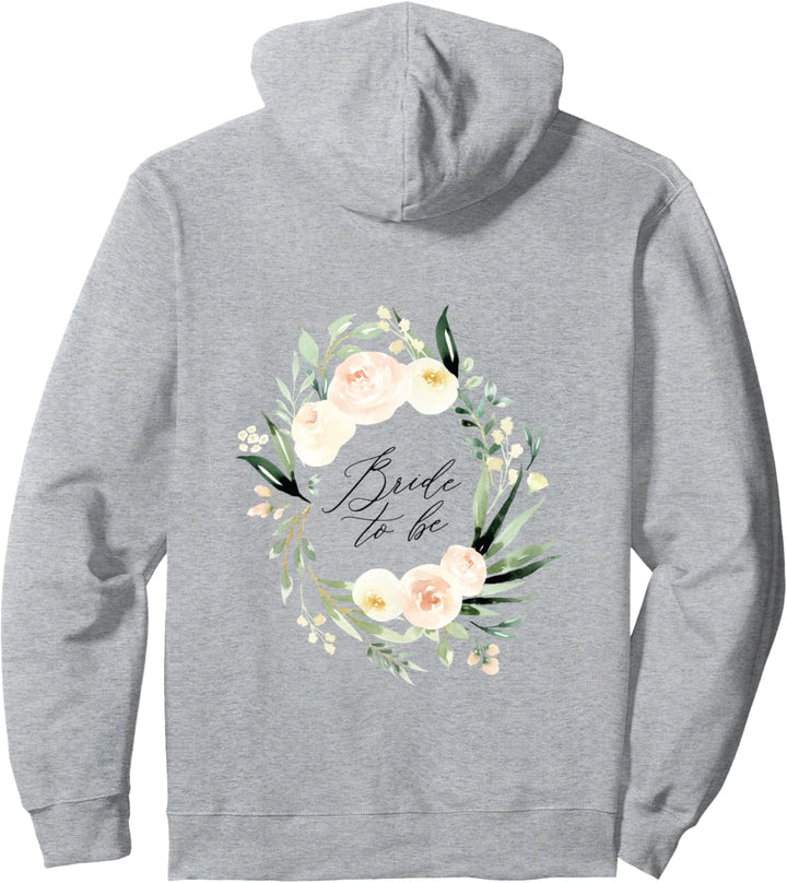 Bride-to-be wedding peach floral future mrs engagement Pullover Hoodie