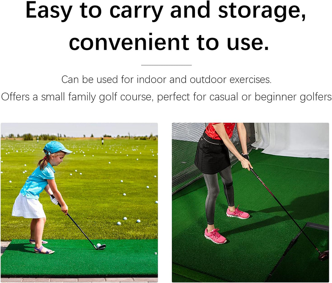 KEENSO Golf-Übungsmatte, Kunstrasen-Gummipolster, Golfschwung-Übungsmatte, für drinnen und draussen,