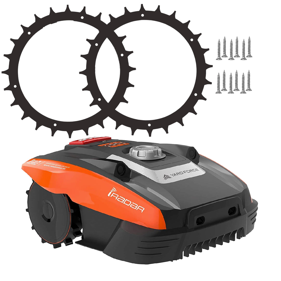 Edelstahl Spikes ⌀168mm für Yardforce Mähroboter der EasyMow & COMPACT Serie – mehr Traktion & Grip