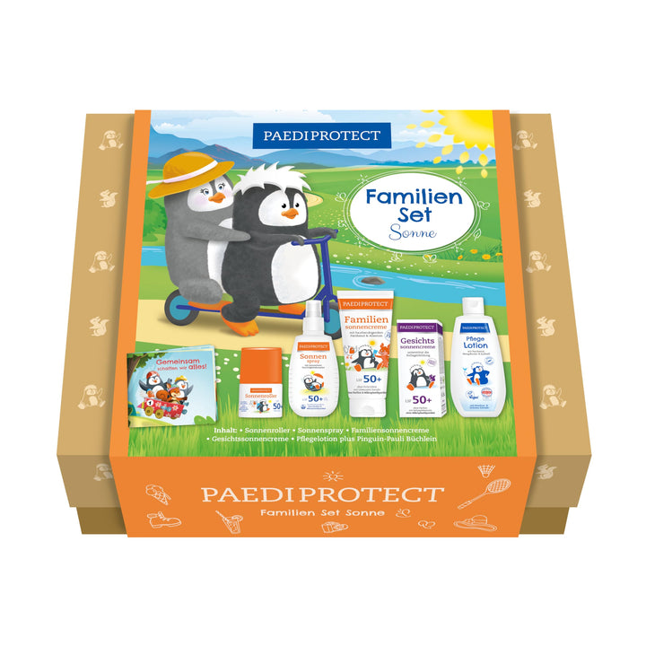 PAEDIPROTECT Sonnencreme Familien Set Sonne LSF 50+, für Baby, Kinder und Erwachsene, parfümfreier S
