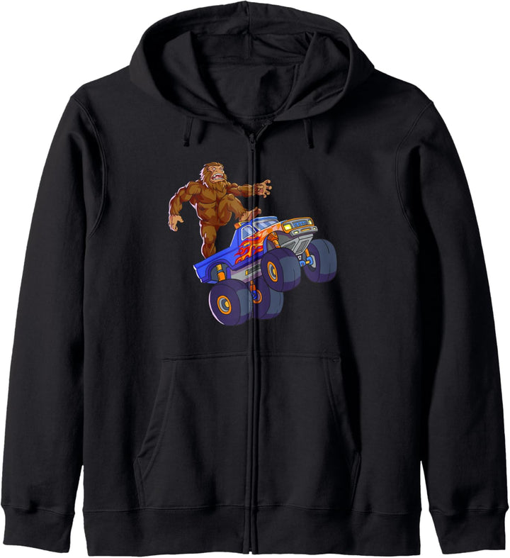 Bigfoot-Reiten-Monstertruck lustiger Sasquatch-Monstertruck Kapuzenjacke
