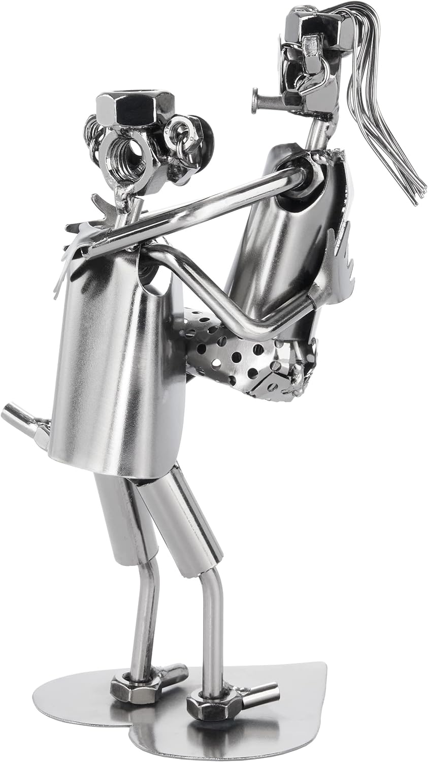 BRUBAKER Schraubenmännchen Liebespaar - Frau auf den Armen des Mannes - Eisenfigur Metallmännchen -
