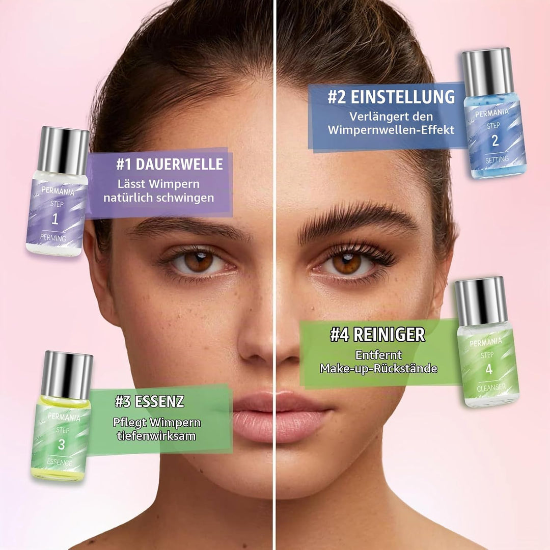 PERMANIA Wimpernlifting Set, Sanfte Formulierung Lash Lifting Set, DIY Wimpern Lifting und Augenbrau