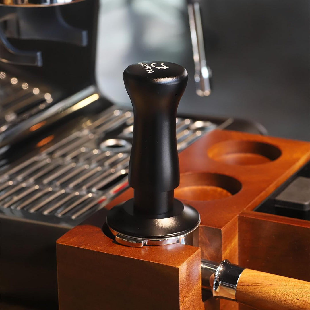 MEION Espresso Tamper 51mm, Kaffee Tamper, auf 30 lbs Anpressdruck kalibiriert, Dual Federbelastete