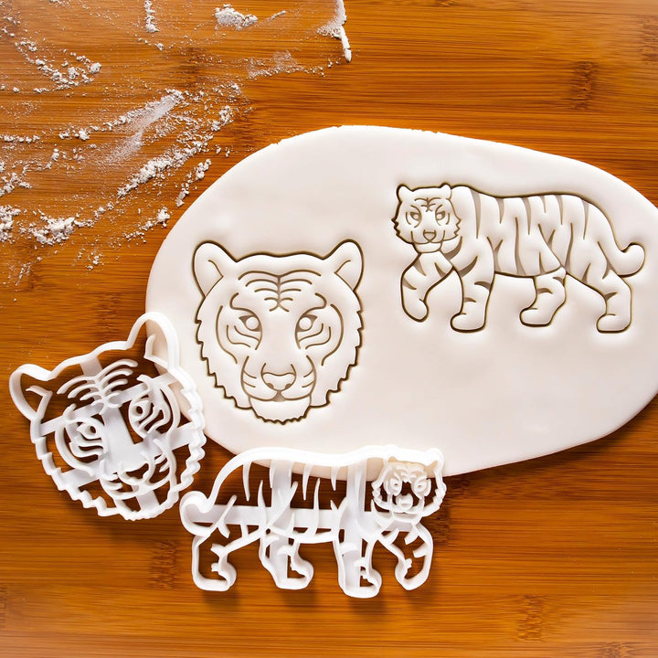 2er Set Tiger Ausstechformen (Formen: Tiger Gesicht und Tiger Körper), 2 Teile, Bakerlogy