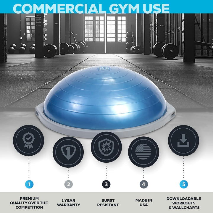 BOSU Pro Multifunktionaler Trainingsball für Zuhause, Fitnessstudio, Ganzkörper-Balance, Krafttraine