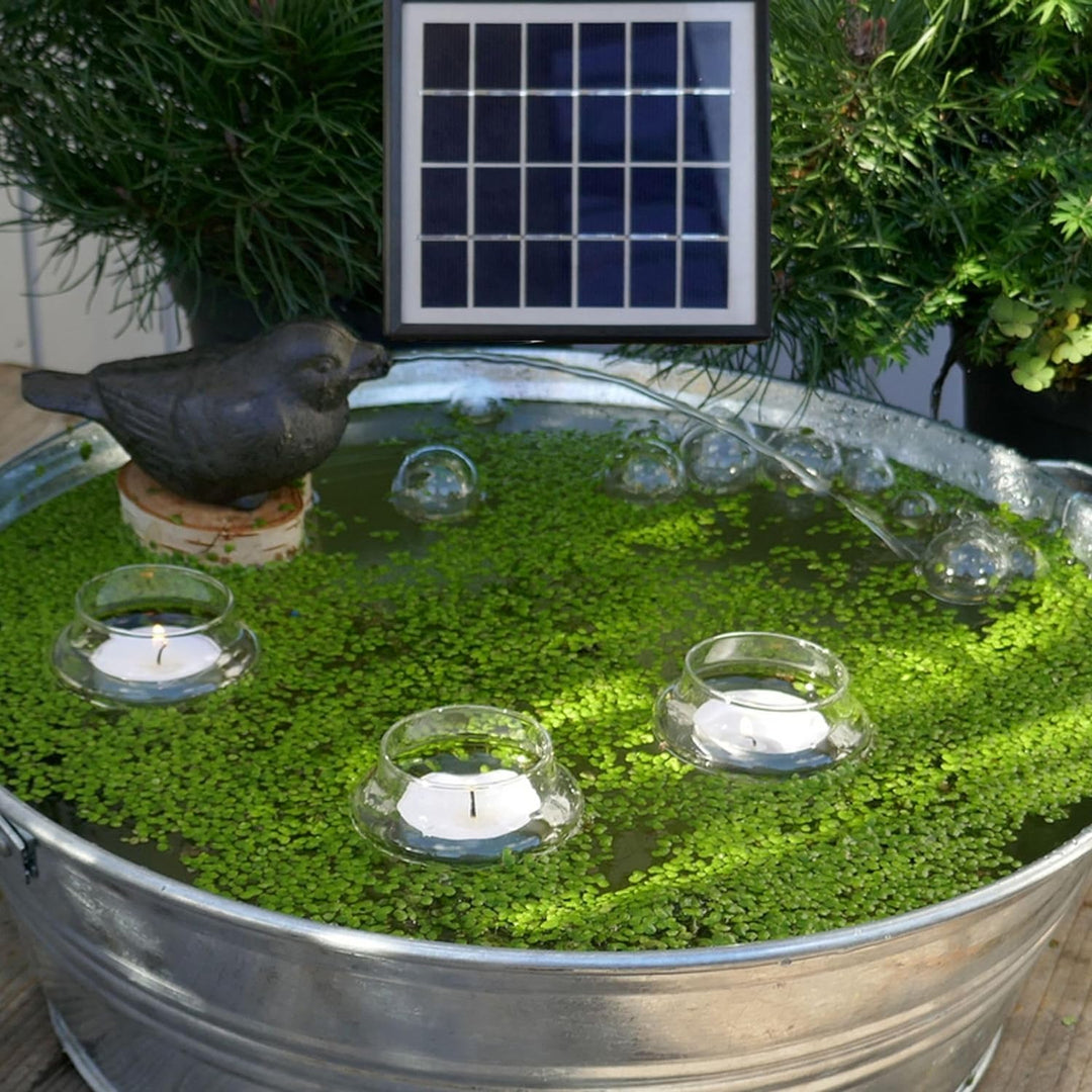 Storm's Gartenzaubereien Wasserspeier Spatz mit Solar- Pumpe, 2 Wahl Gusseisen für Miniteich