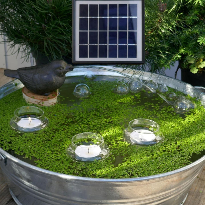 Storm's Gartenzaubereien Wasserspeier Spatz mit Solar- Pumpe, 2 Wahl Gusseisen für Miniteich