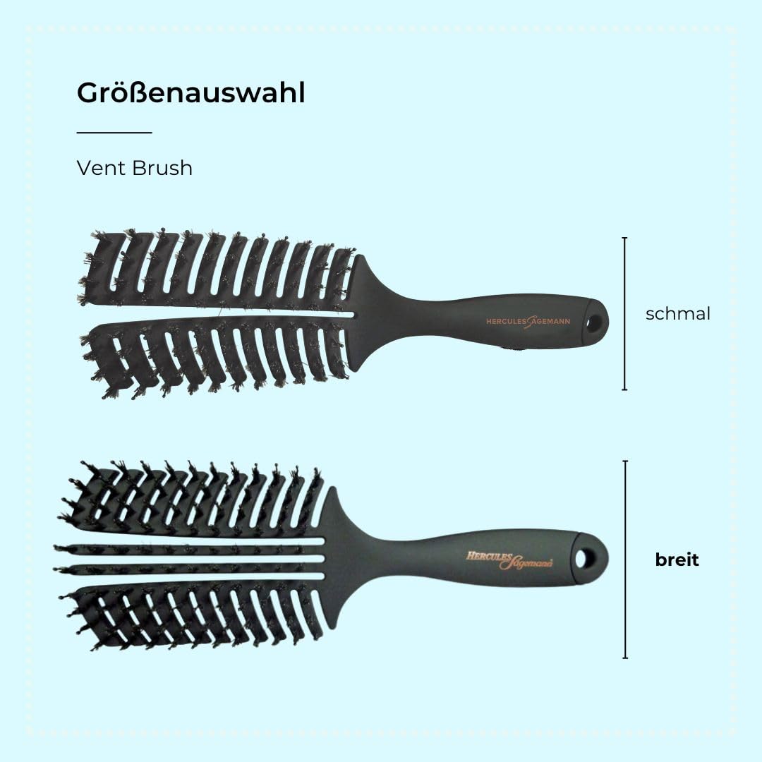 HERCULES SÄGEMANN - Vent Brush (breit) | Haarbürste zum sanften Entwirren und Massieren. Haarbürste