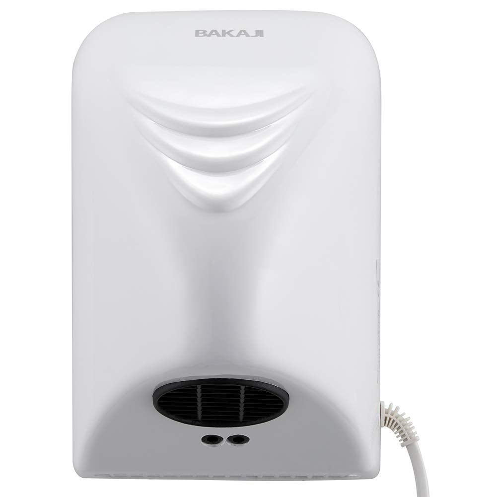 Bakaji Secador de Manos Eléctrico Automático secador de Aire Caliente de Pared - Baño Rápido con Sen
