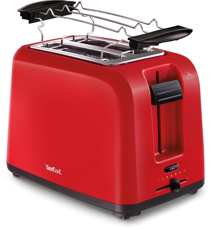 TEFAL TT1A2510 Toaster | Doppelschlitz | mit 7 Bräunungsstufen | inkl. Brötchenaufsatz | Krümelschub