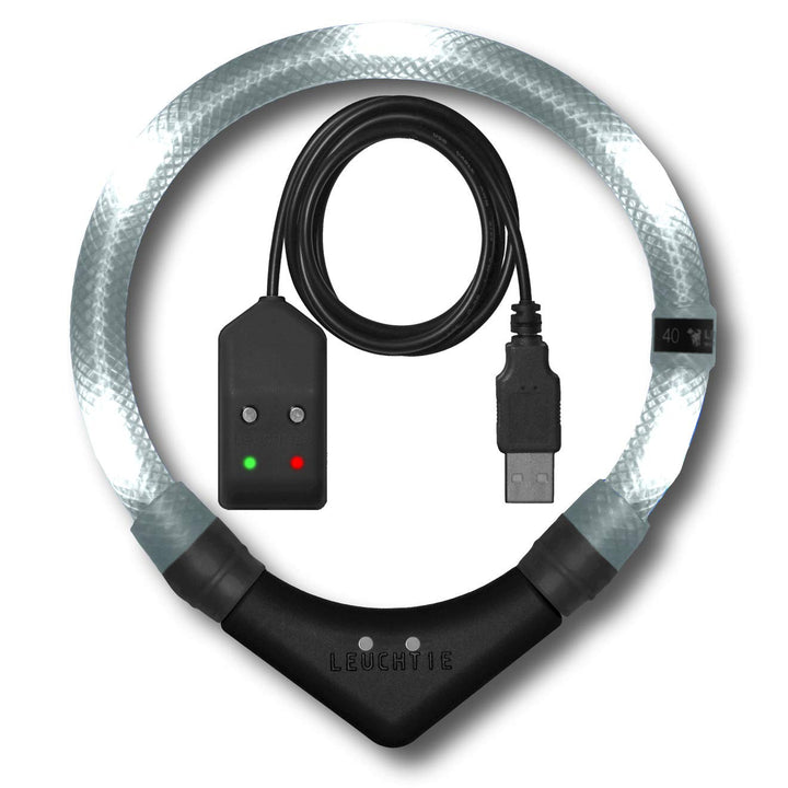 LEUCHTIE® Easy Charge Leuchthalsband Hund aufladbar, wasserdichtes LED Halsband, Leuchtband für Hund