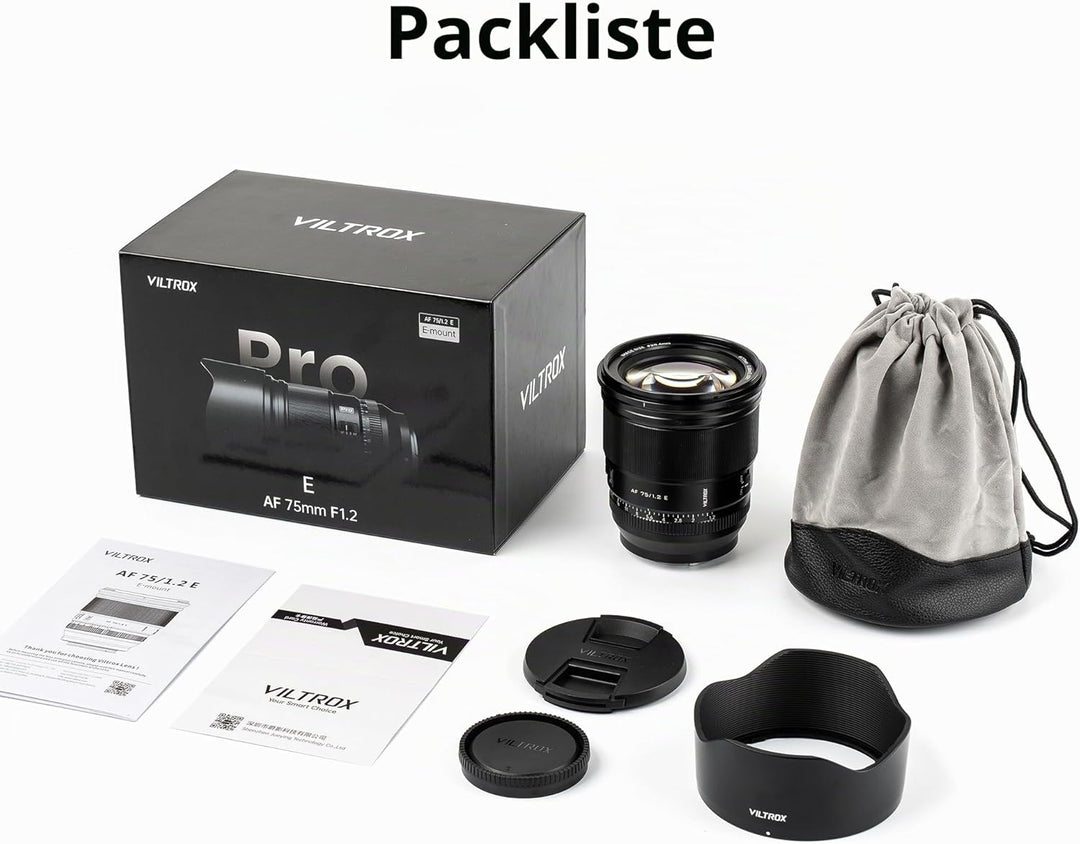 VILTROX 75mm f/1.2 E-Mount Objektiv Prime APS-C Autofokus für Sony a6000 a6400 a6700 a6600 ZV-E10 a7