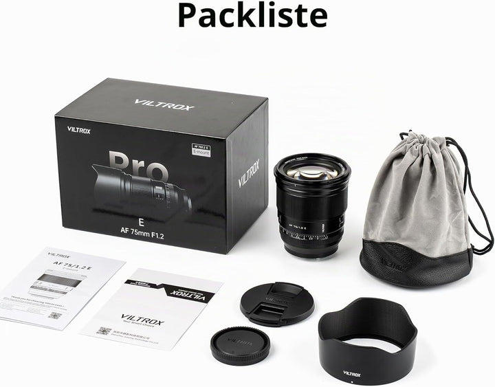 VILTROX 75mm f/1.2 E-Mount Objektiv Prime APS-C Autofokus für Sony a6000 a6400 a6700 a6600 ZV-E10 a7