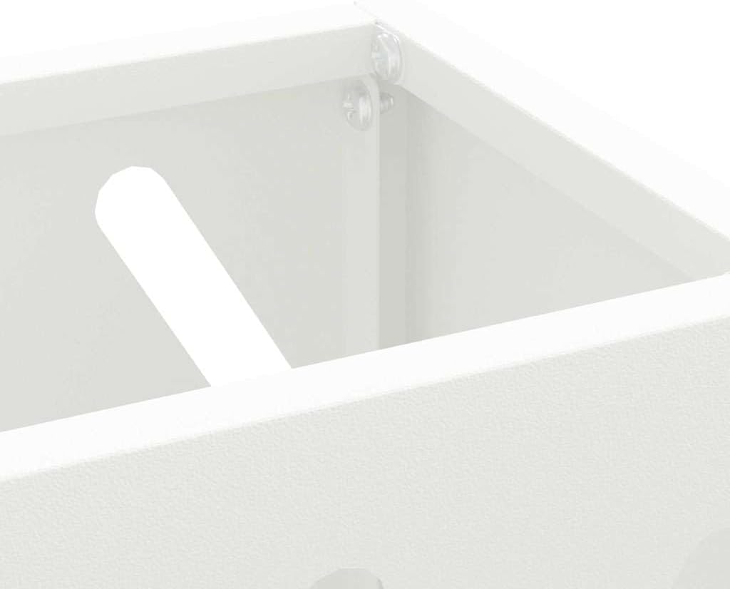 vidaXL Sonnenschirmhalter Weiss 28 x 12 x 41 cm Stahl, Stylischer Regenschirmständer, rechteckiges S
