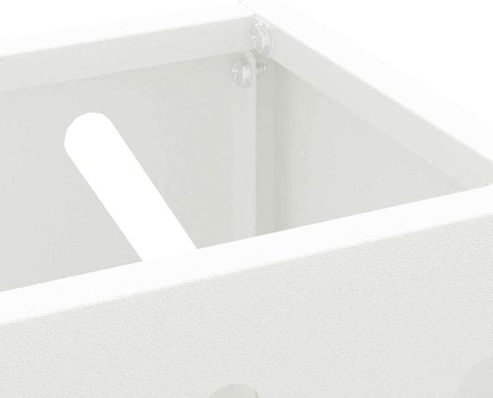 vidaXL Sonnenschirmhalter Weiss 28 x 12 x 41 cm Stahl, Stylischer Regenschirmständer, rechteckiges S