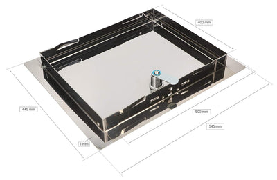 KOTARBAU® Revisionsklappe Grösse 40x50cm mit Schlüssel Edelstahl Silber für