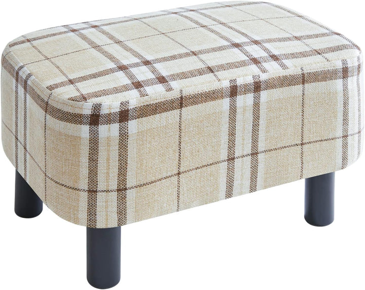 YMYNY Rechteckiger Fusshocker Sitzhocker, 42 x 29 x 23 cm, Gepolsterter Hocker aus Baumwolltuch, Hol