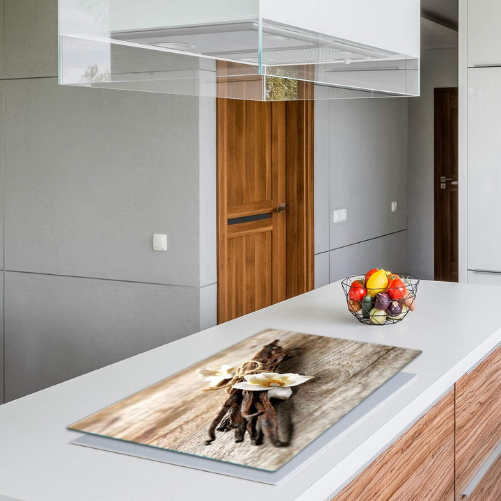 TMK | Herdabdeckplatte 90x52 cm Glas Ceranfeldabdeckung Induktion Herdschutz Spritzschutz Glasplatte