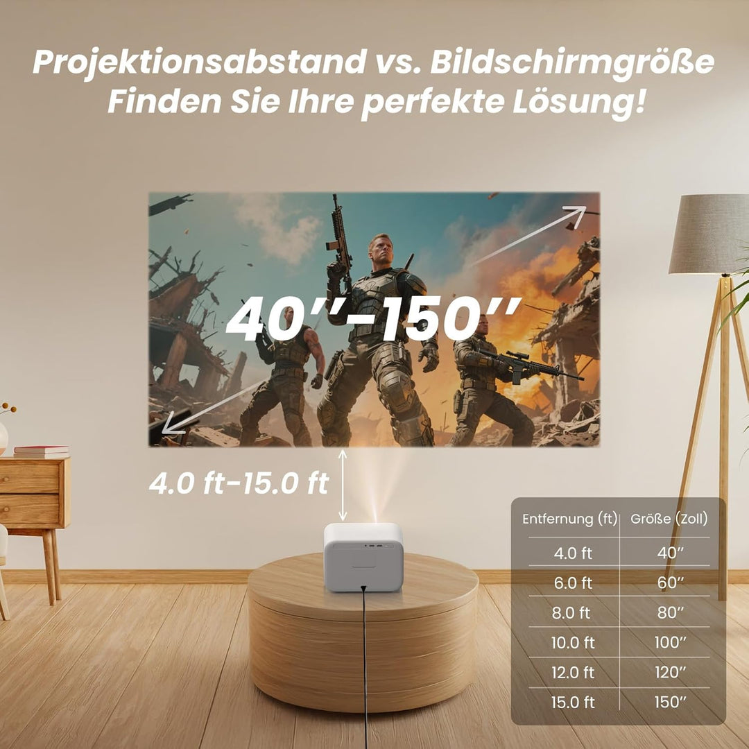 Beamer Sound by JBL, 700 ANSI 1080P Native Projektor, Yaber L2s Nahtloser Autofokus Smart Beamer, Vi