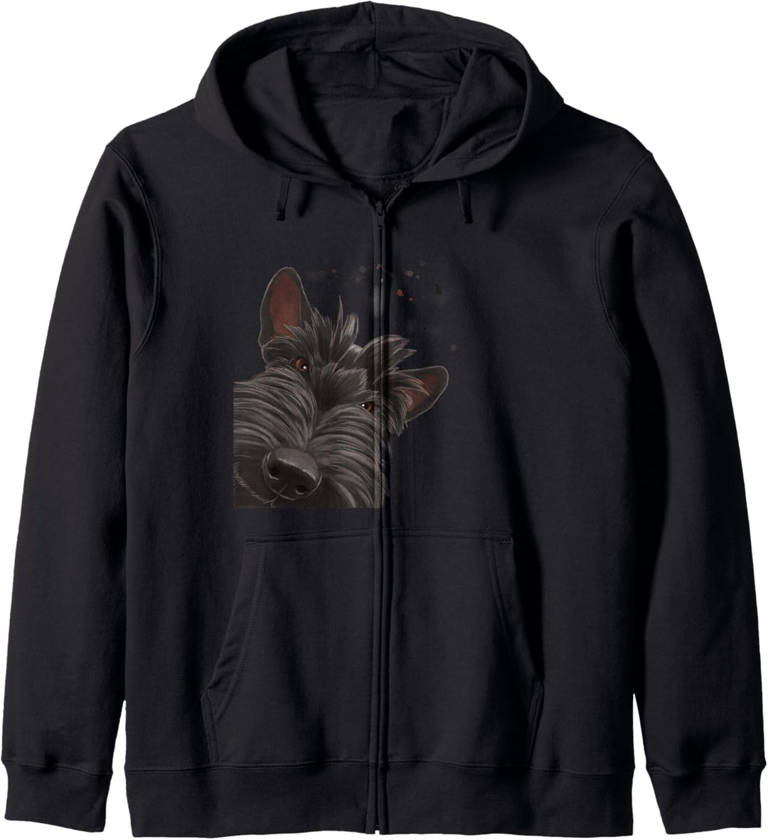 Neugieriger Hund Scottish Terrier Kapuzenjacke