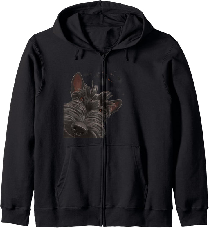 Neugieriger Hund Scottish Terrier Kapuzenjacke