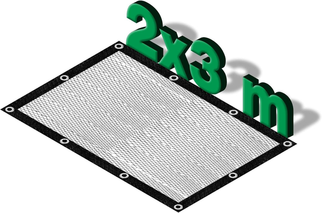 Abdecknetz (2x3m) schwarz mit Erdspiessen | feinmaschig (10x10mm) mit stabilem Rand | Teichabdeckung