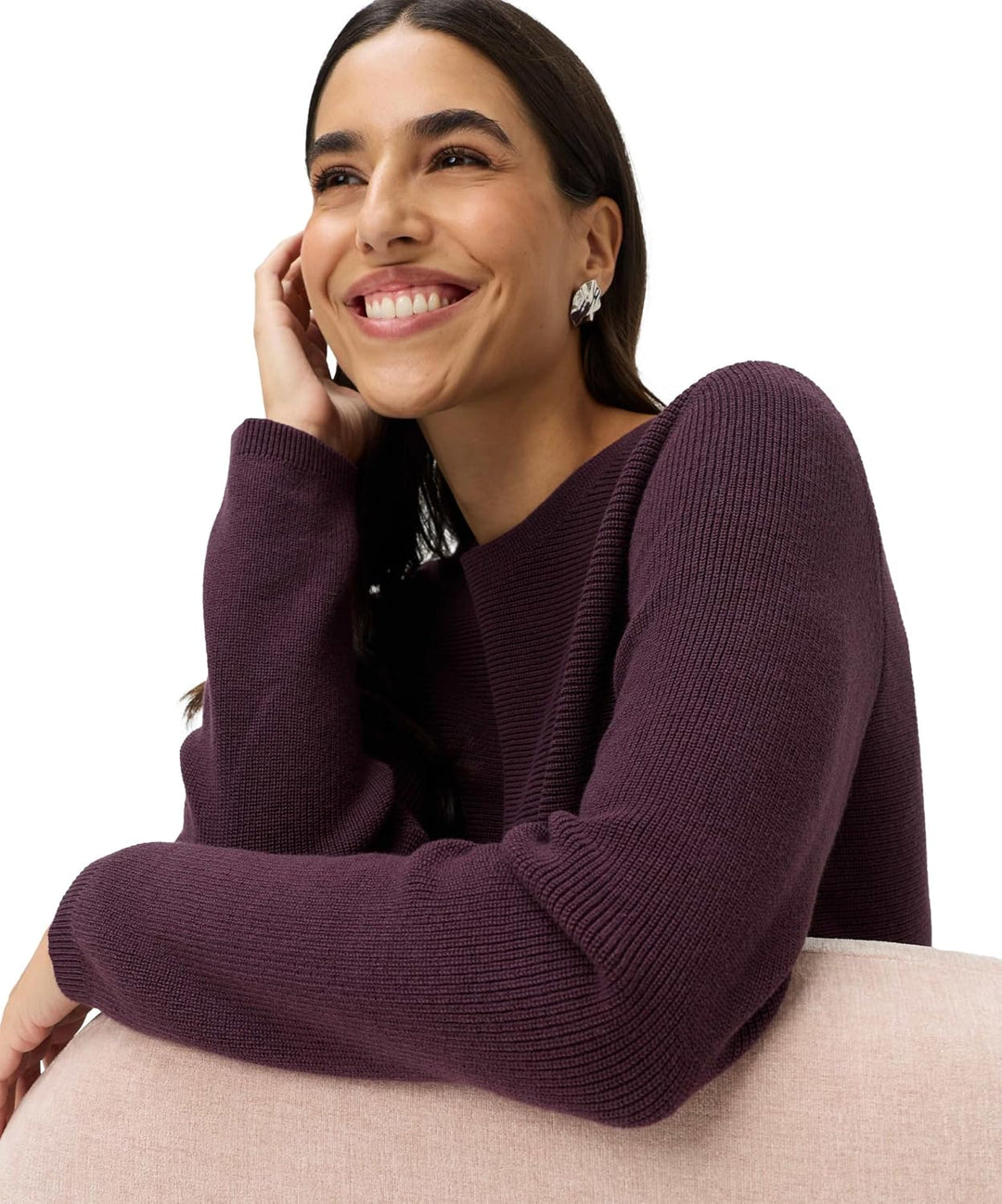 BRAX Feel Good Style Lesley Damen Strickpullover 34 Blackberry Violet, 34 Blackberry Violet