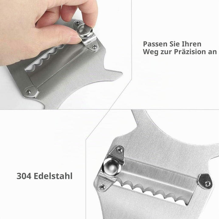 GuDoQi Trüffelhobel, 2 Stück, Schokoladenreibe, Verstellbare Gewellte und Gerade Klingen, Holzgriff,
