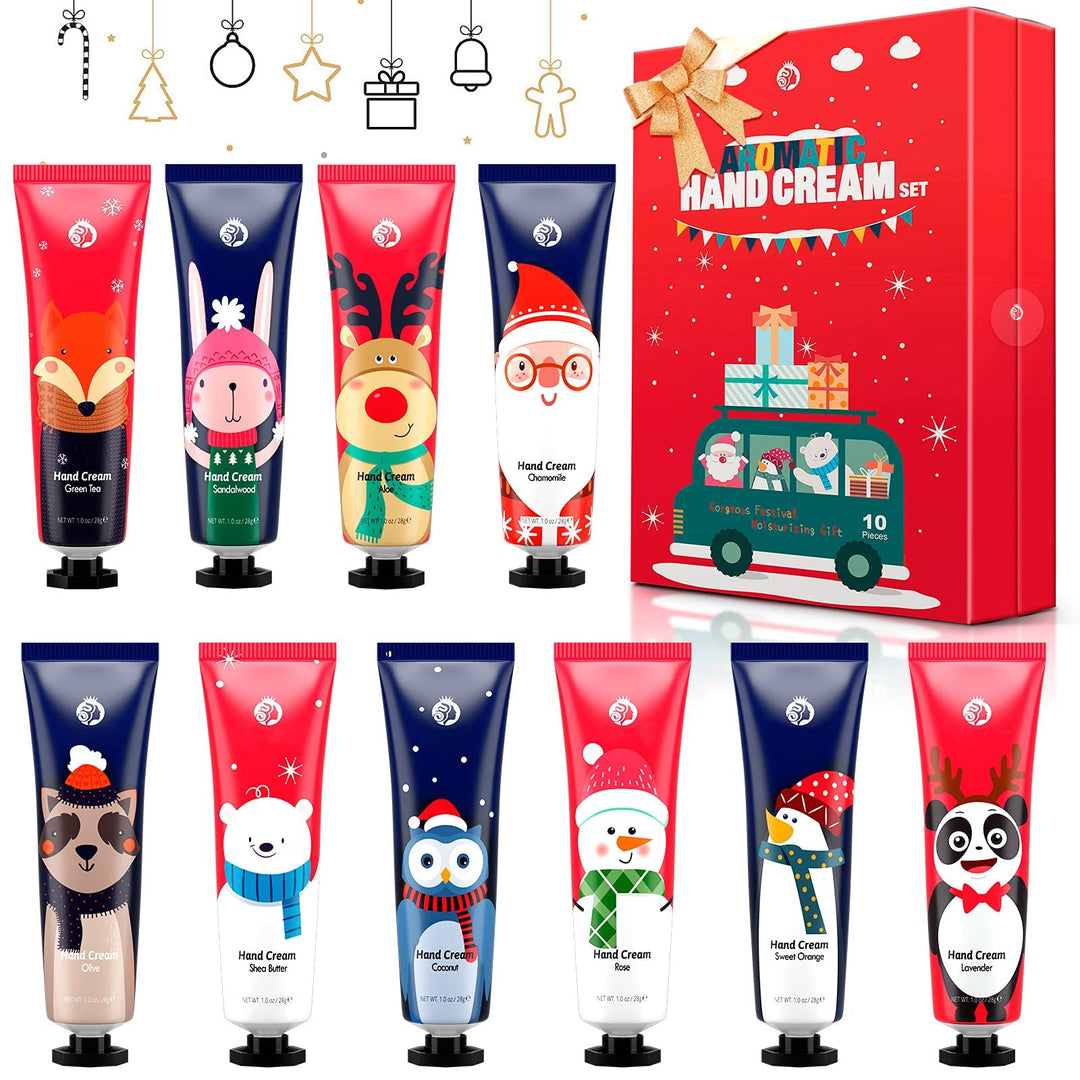 Handcreme Set,10pcs Mini Handcremes,Plant Fragrance Handpflegecreme für trockene,rissige Hände,Feuch