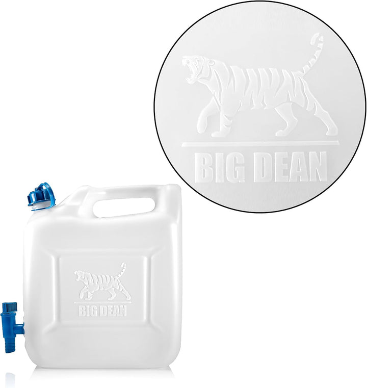 BigDean Wasserkanister 12l Trinkwasserbehälter, Trinkwasserkanister mit Hahn, Lebensmittelecht, geei