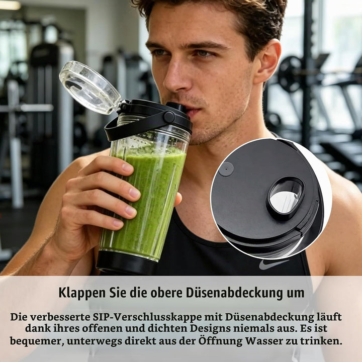 Ninja Blast Tragbarer Mixer Ersatzteile Zubehör 530ml: Becher mit Trinköffnung Deckel &amp; Untere Kappe