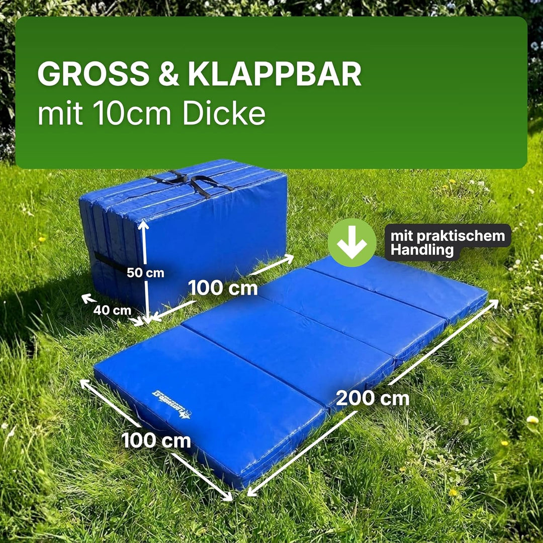 Gartenpirat Universal Bodenmatte 200x100x10 cm Sportmatte Kinder Weichbodenmatte 4-teilig klappbar B