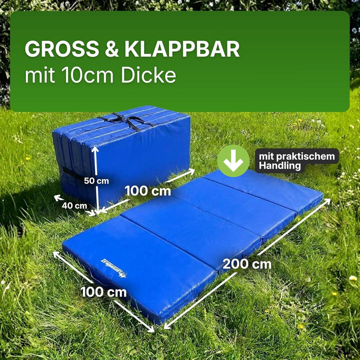 Gartenpirat Universal Bodenmatte 200x100x10 cm Sportmatte Kinder Weichbodenmatte 4-teilig klappbar B