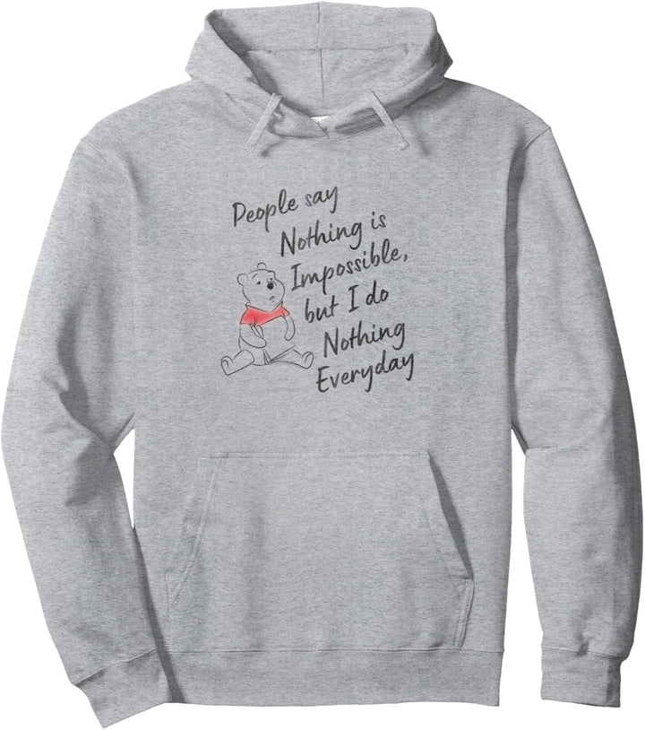 Disney Winnie The Pooh I Do Nothing Everyday Quote Pullover Hoodie