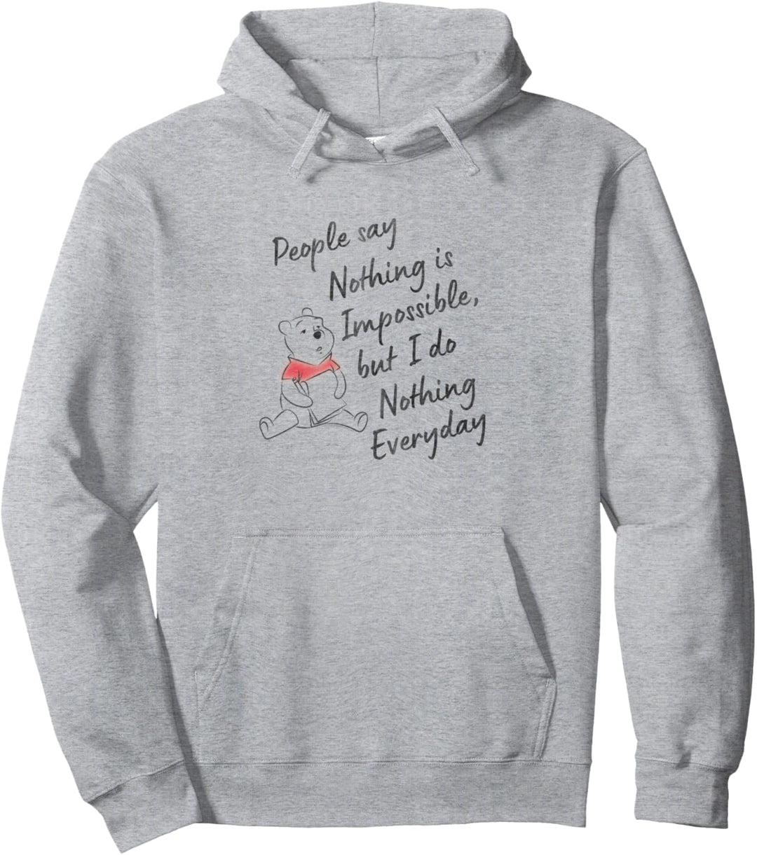 Disney Winnie The Pooh It's Impossible I Do Nothing All Day Pullover Hoodie