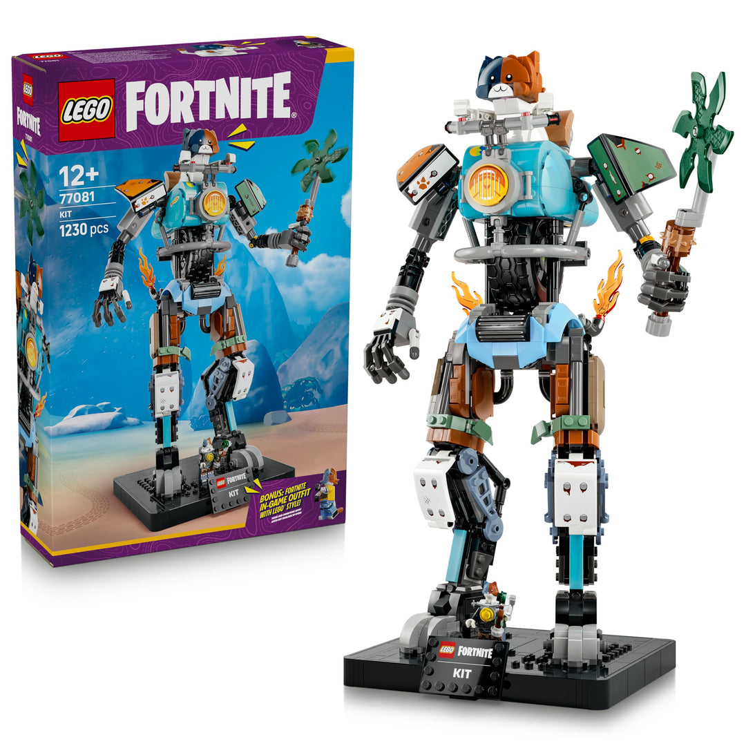 LEGO Fortnite KIT - Interaktive Figur mit Power Klaue Spitzhacke und drehendem Rad - Zimmerdeko für