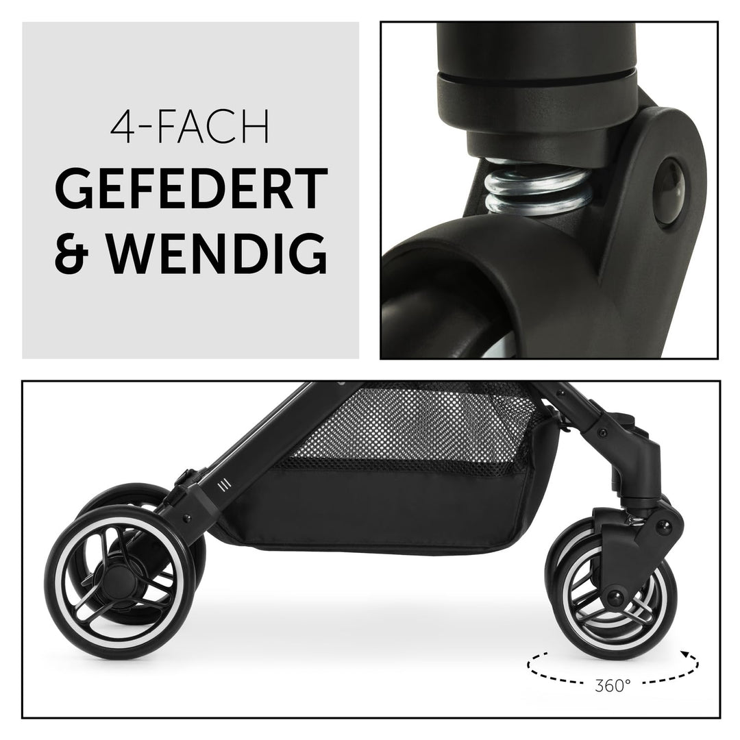 hauck Travel N Care, Dark Navy Blue - Reise Buggy für Kinder ab Geburt bis 22 kg - mit Liegefunktion