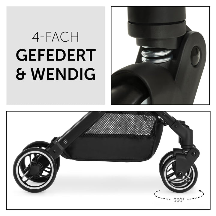 hauck Travel N Care, Dark Navy Blue - Reise Buggy für Kinder ab Geburt bis 22 kg - mit Liegefunktion