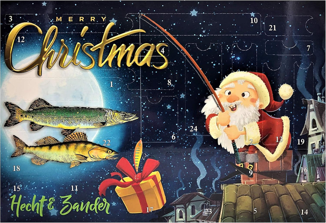 MF Angler Adventskalender - Hecht & Zander oder Forelle & Barsch Spinfischer Angel Raubfisch Weihnac