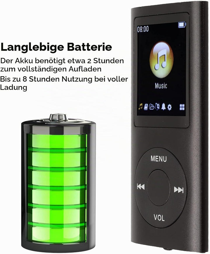 Tragbarer MP3 -Player Compact Design 1,8 Zoll LCD High Fidelity Sound Music Player digitaler Audioge