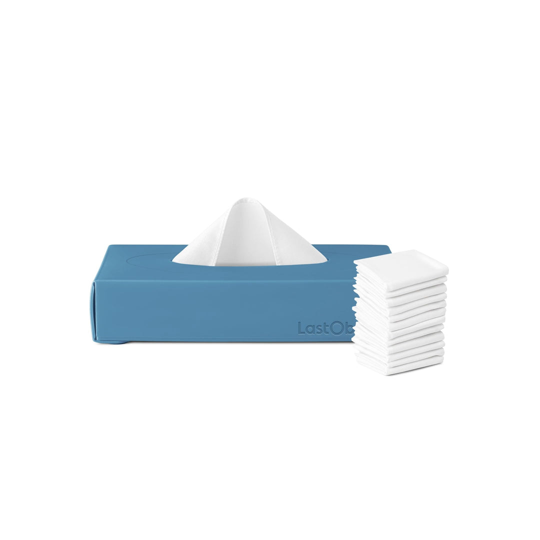 LastTissue® Wiederverwendbare Tissue Box -mit 18 Weichen Bio Baumwolltüchern - umweltfreundliche Kos