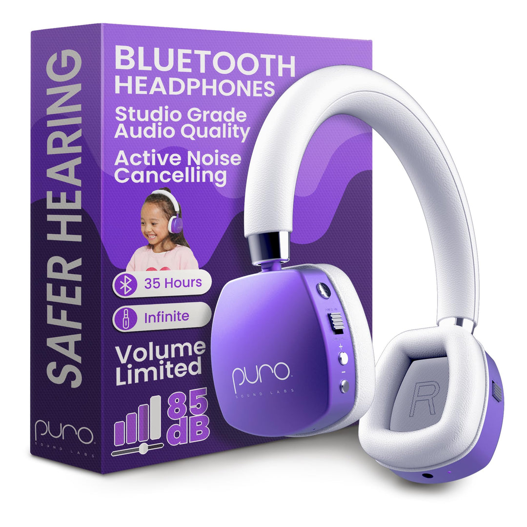 Puro Sound Labs PuroQuiet Plus Lautstärkebegrenzte On-Ear Active Noise Cancelling Bluetooth Kopfhöre