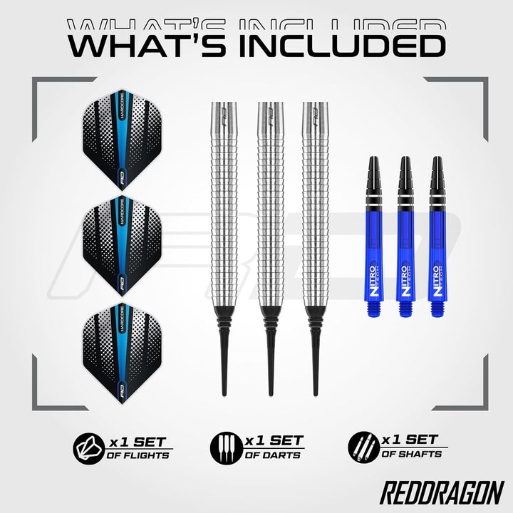 RED DRAGON Razor Edge Series Softip Dartpfeile Tungsten Profi Steel Darts mit Flights und Schäfte 18