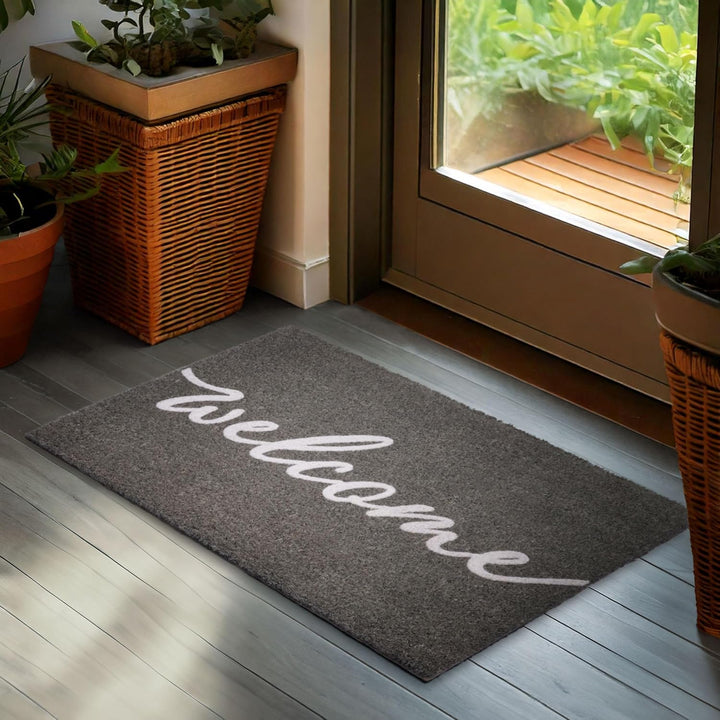 BRUBAKER Fussmatte für Aussen und Innen - Welcome - 45 x 75 cm Schmutzfangmatte aus 100% Kokos - Ant